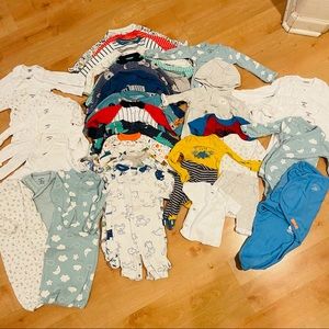 NB to 3m Boys 38 piece Onesies Sleeper Sets
